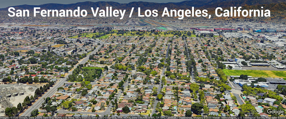 San Fernando Valley in Los Angeles California Areal